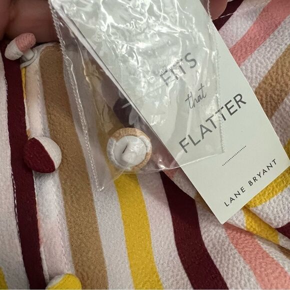 Lane Bryant Short-Sleeve V-Neck Smock Waist Top Blouse SZ 26 NWT - Picture 9 of 10